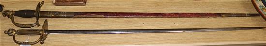 Two military swords, 19th century
